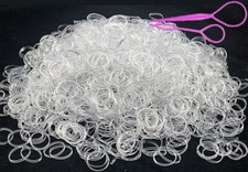 2000Pcs Clear Elastic Hair Bands, Rubber Hair Ties Packaged in Box Soft Hair