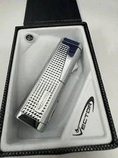 Vector Urbano Triple Jet Cigar Lighter with Punch Cutter - Polished Chrome - New