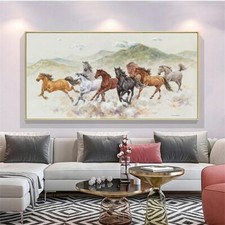 Vintage Running Horses Canvas Painting Animal Poster Wall Art Prints Art Picture