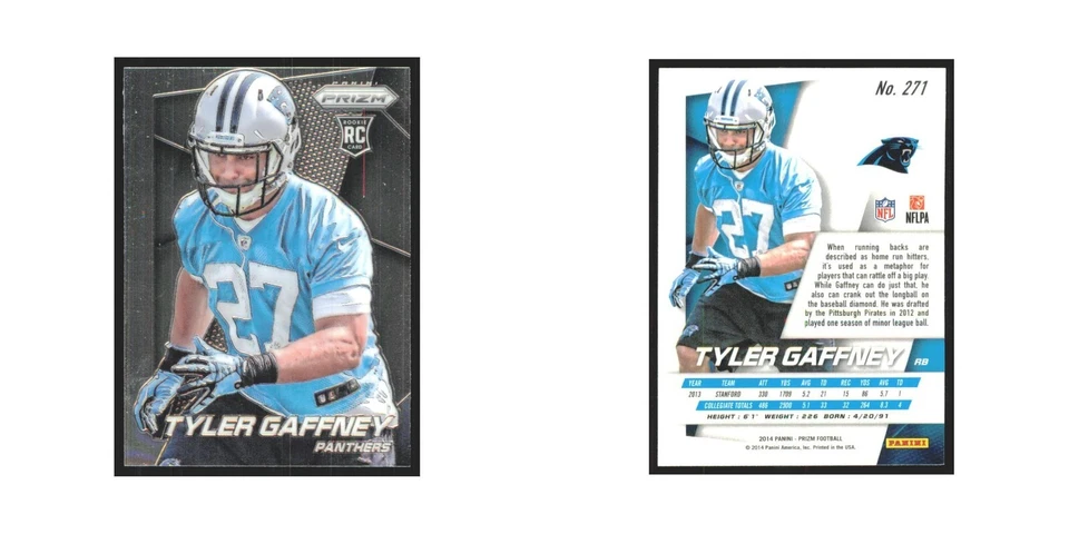 2014 Panini Prizm Tyler Gaffney RC Panthers #271 - Image 3 of 3