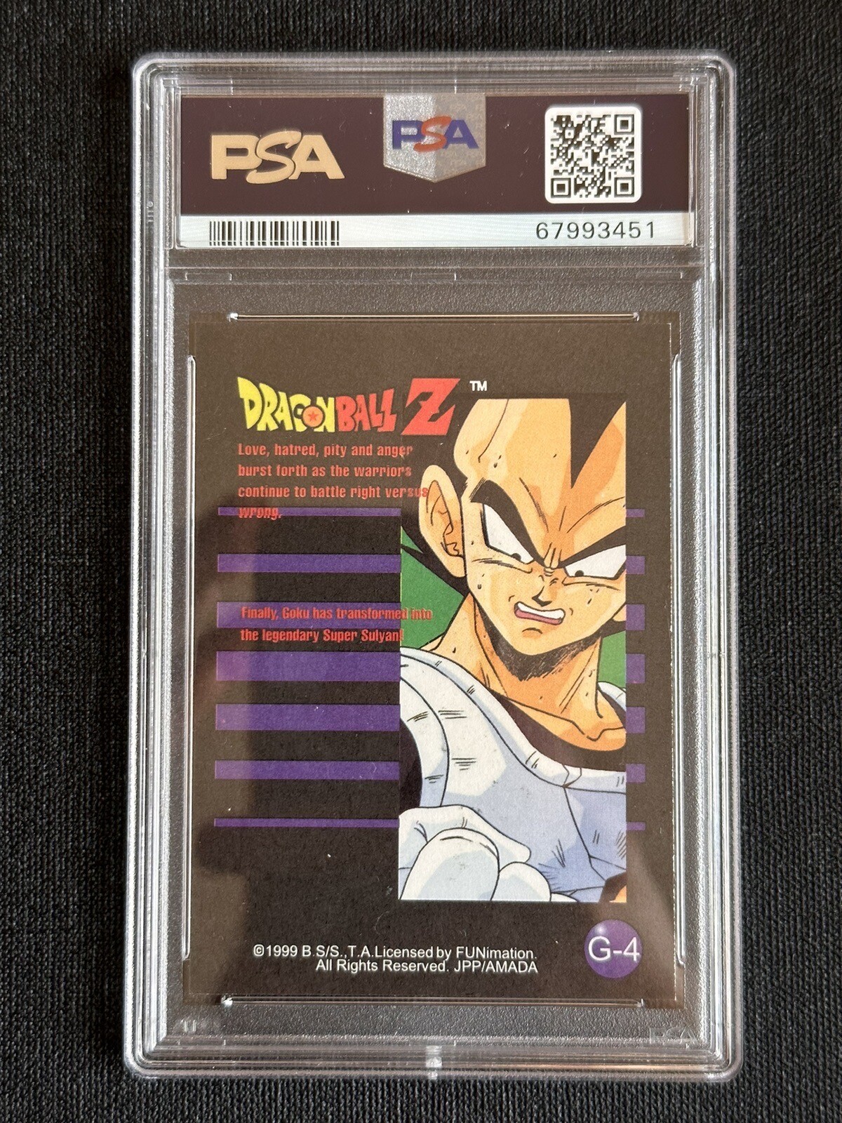 Dragon Ball Z 1999 Artbox Series 3 Gold G-4 Goku PSA 8 NM-MT - Picture 2 of 2