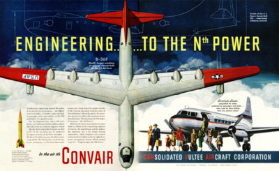 1951 Convair B-36F Promotional Advertising Poster