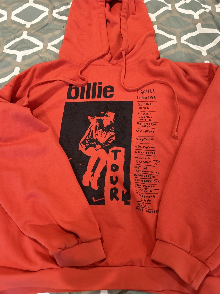 Billie Eilish Happier Than Ever Tour Orange Hoodie Size XL | eBay