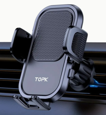 TOPK 360° Rotating Car Phone Mount with Hook Air Vent Cellphone Holder