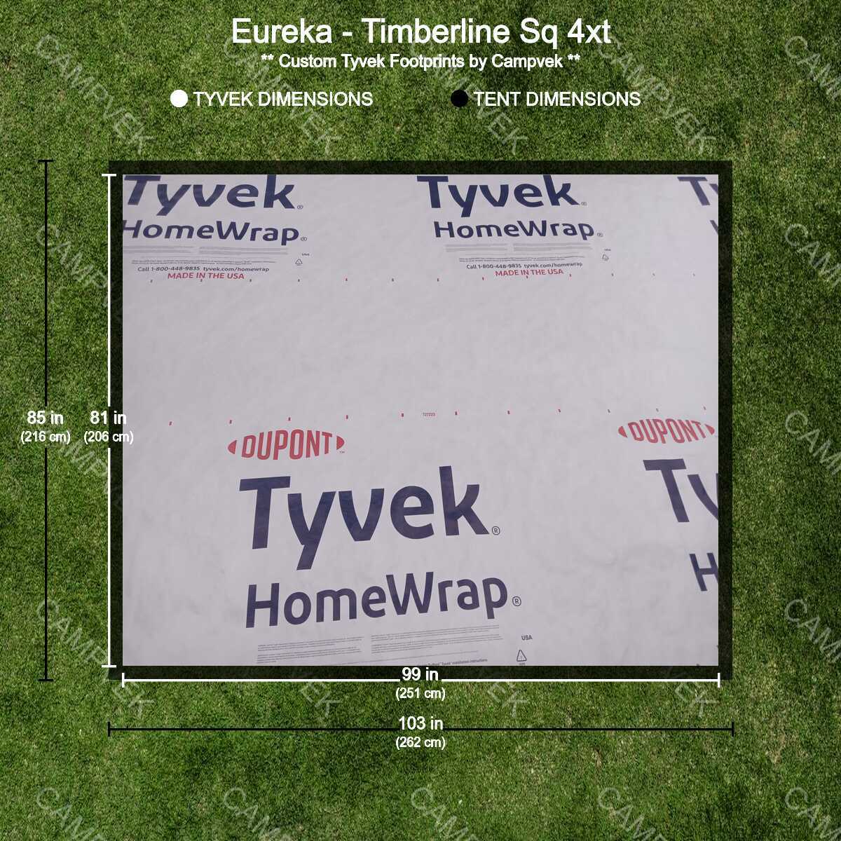 Tyvek Footprint for the Eureka Timberline Sq 4xt Tent