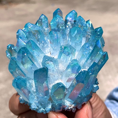 261G New find sky blue phantom quartz crystal cluster mineral sample - Picture 17 of 17