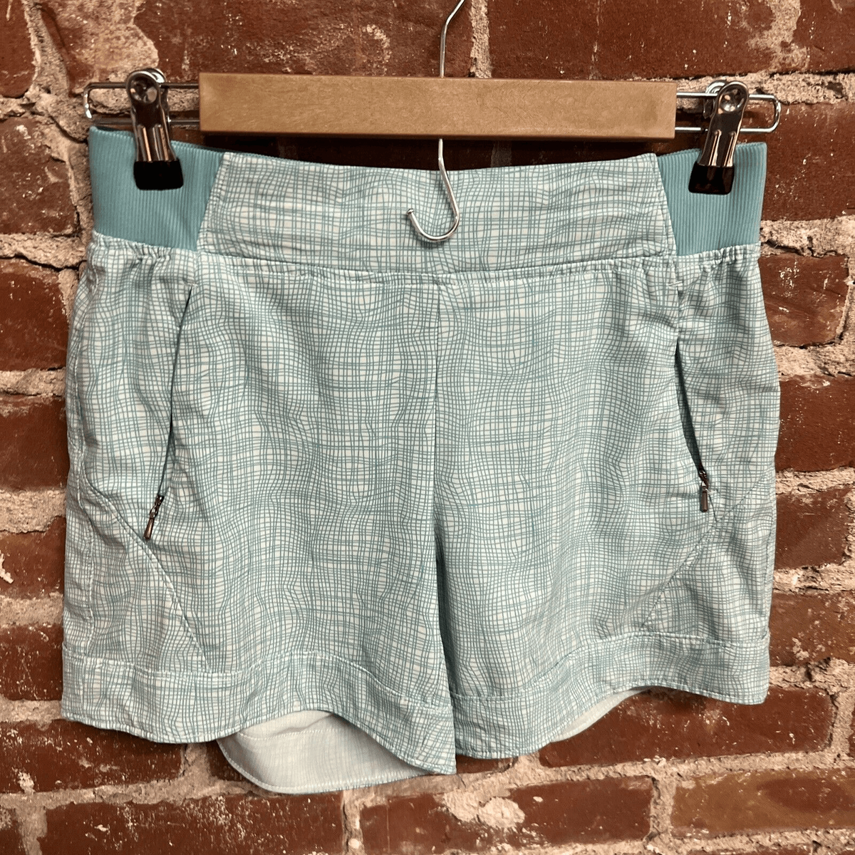 Pantalon en seersucker avec cordon de serrage - Bleu clair/rayé - FEMME