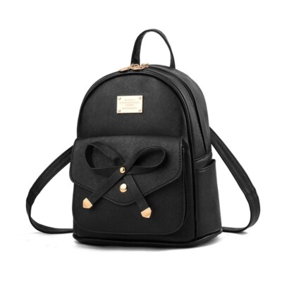 best mini backpack Women Cute Mini Leather Backpack Bow-knot School Travel Teenage Backpack