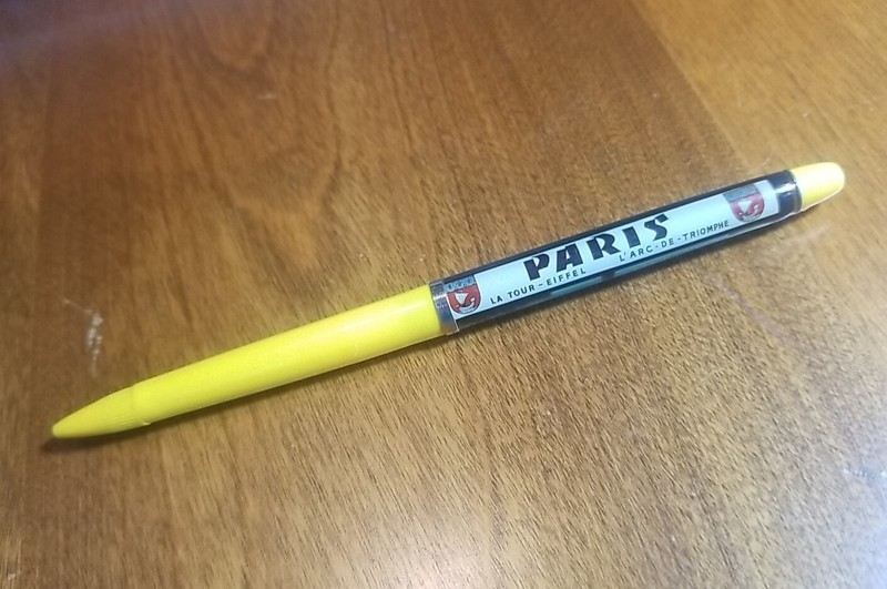 Vintage Denmark Floaty Pen Or Pencil Paris LA TOUR Eiffel Tower L' Arc TRIOMPHE