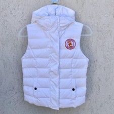 Nwt Usc Trojans Ncaa Team Trojan Logo Hooded Down Puffer Vest S White