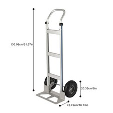 Aluminum Alloy Hand Truck Cart Heavy Duty Dolly with Rubber Wheels 440lbs/500lbs