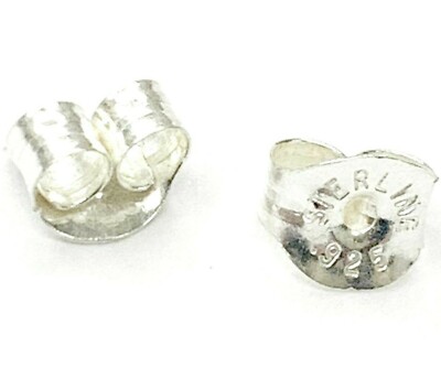 .925 Sterling Silver Earring Backs Butterfly Clutch Replacements USA 10pcs Craft