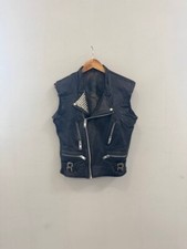 90s Vintage Leather Multipocket Vest In Brown