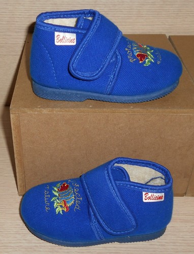 PANTOFOLE BABBUCCE BIMBO BAMBINO BLU STRAPPO TAGLIA 24 SOLETTO CUOIO  ANTISCIVOLO | eBay