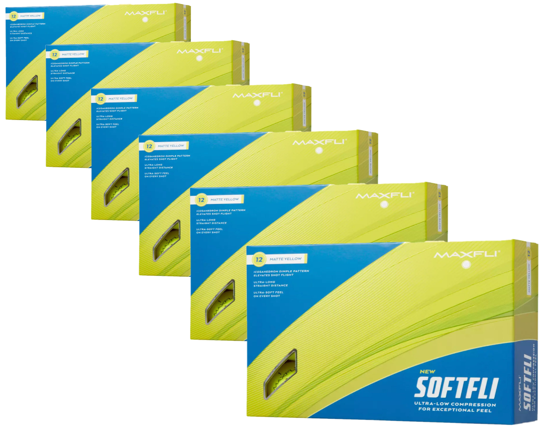 Maxfli 2023 SoftFli Matte Yellow Golf Balls Compression 35 Bulk 6