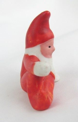 Vintage Germany ? Miniature Painted Bisque Red Gnome Snow Baby Figurine - Picture 2 of 7