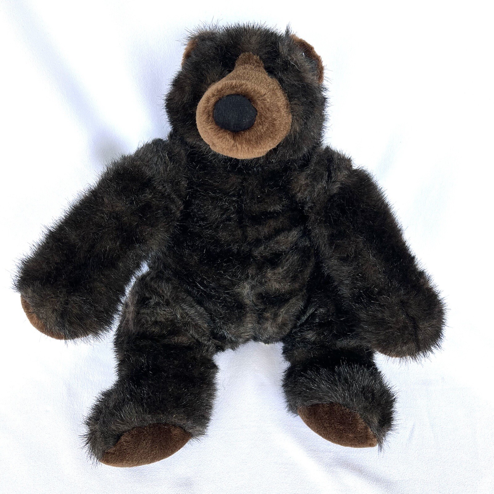 Build A Bear Black and Brown Grizzly Bear with Giggle Box Retired BABW