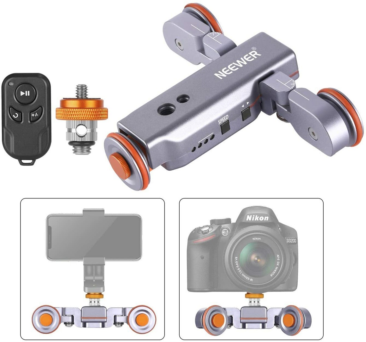 Neewer 3-Wheel Wireless Camera Video Auto Dolly Electric Truck Rail Slider car | eBay Neewer 3-Wheel Wireless Camera Video Auto Dolly Electric Truck Rail Slider car | eBay