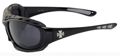 2 Pairs Motorcycle Padded Foam Driving Glasses Sunglasses - Clear & Smoke C49 - Picture 7 of 10