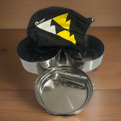 Vtg Alpine Backpacking Camping Cook Bowl Set Stainless Steel