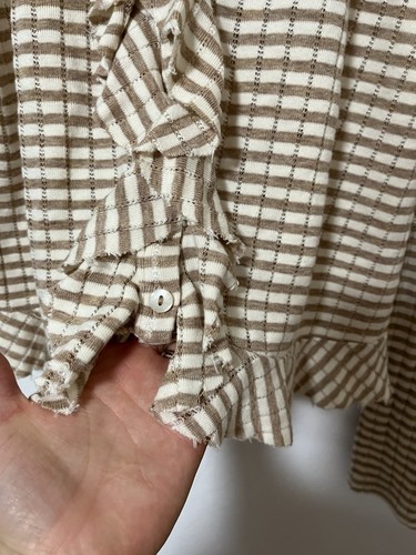 Anthropologie Pilcro Ruffled Stripe Button Cardigan Size XL Cottagecore Feminine - Picture 4 of 6
