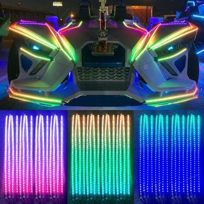 16pcs 2FT 24'' Chasing Flow LED Strip Lights for Car Truck Slingshot Spider lamp