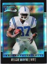 2001 BOWMAN CHROME REGGIE WAYNE #189 ROOKIE RC XFRACTOR INDIANAPOLIS COLTS 