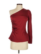 NWT Intermix Women Red Long Sleeve Blouse 2