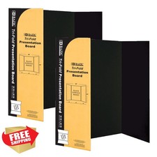 BAZIC Black Trifold Poster Board 2 Pack 36x48 Cardboard Display