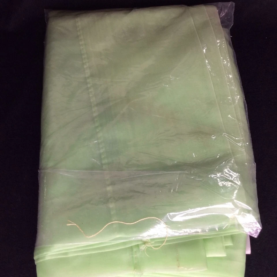 Paris Tailored Curtain Panel Apple Green 56" x 72" Sheer New - Image 3 of 4