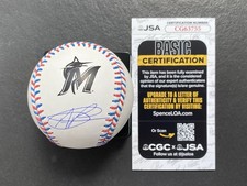 Agustin Ramirez Signed Miami Marlins Team Stitch Logo Baseball Autograph JSA COA