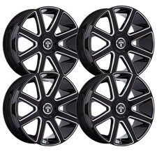 Set-4 Dub Dc273 Pull 24x9 Blank Black Milled 15mm Wheels Rims 24 Inch