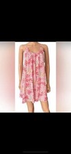 Oscar de la Renta Pink Label Women's Floral Babydoll Nightgown Chemise Summer M