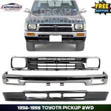 Front Bumper Chrome Steel Grille Assembly For 1992-95 Toyota Pickup 2wd Front Bumper Chrome Steel Grille Assembly For 1992-95 Toyota Pickup 2wd