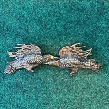 Vintage Bronze Laloon Exclusive Design Belt Buckle w Crystals Large 9 Free Ship