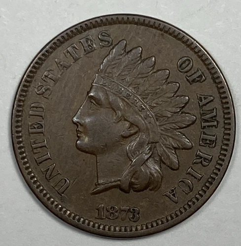 1873 Indian Cent .01. Open 3. Nice Extra Fine.