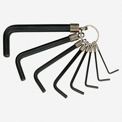 Heyco Short Arm Hex Metric L-key Set on Keyring, 8 Pieces