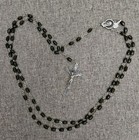 BEAUTIFUL DK Brown 30" Acrylic Italiàn Rosary With Oblong Beads And Silvertone. — photo 7