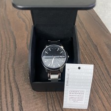 Orologio Armani Exchange AX2103 Uomo Argento Bracciale Acciaio Quadrante Nero Data NUOVO