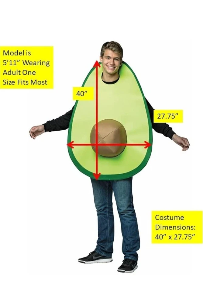 Disfraz de aguacate y tostadas Halloween parejas adultas 2 piezas suéter túnicas abiertas Foto 2 de 4