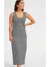 EVERLANE | Striped Black and White Sleeveless 100% Cotton Maxi Dress Medium