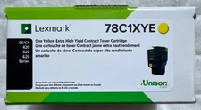 Lexmark 78C1XYE Yellow Extra High Yield Toner Cartridge OEM Sealed Retail Box