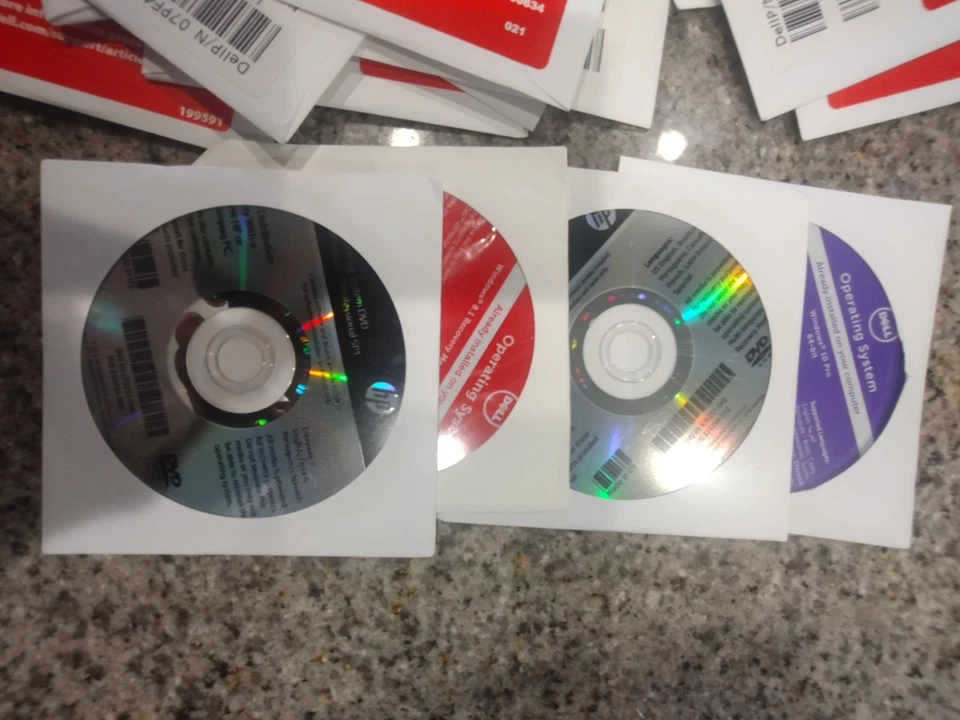 Bulk Lot Over 50 Pieces Dell/HP WIndows 7/8/10 Operating System/System Recovery - Image 2 of 4