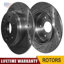 282mm Drilled & Slottd Brake Rotors for Honda CR-V 2002 2003 2004 L4 2.4L Rear