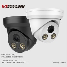 VIKYLIN 4K IP Camera 8MP Color Night Vision 2.8mm F1.0 Lens Built-in Mic IP67