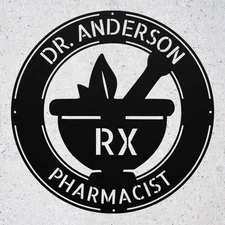 Custom Pharmacist Metal Sign Personalized Pharmacy Office Wall Decor Gift