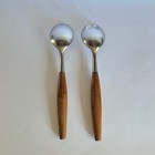 Vtg Dansk Fjord Serving Set Fork Spork Spoon Stainless Teak Quistgaard Ducks 11" — photo 7