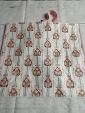 TJMaxx Shopping Bag Gingerbread Houses Pink Reusable Tote Bag 18x19.5