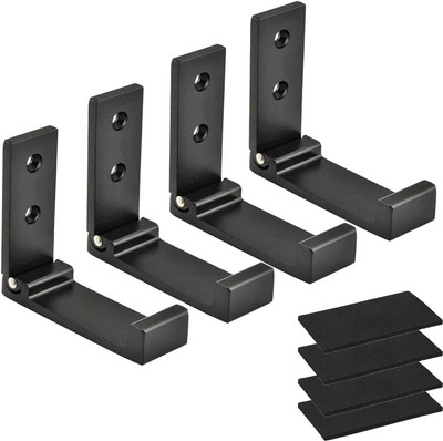 Folding Coat Hooks, Foldable Wall Hooks for Hanging Aluminum Alloy Black 