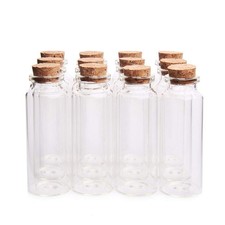 12 Pack 40ml Potion Bottles,Glass Bottles with Cork Stopper, Small Glass Jars